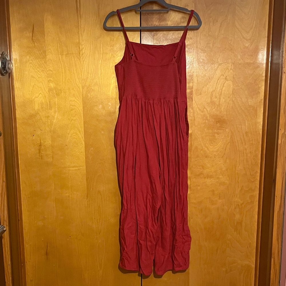 Old Navy Large Red Cropped Jumpsuit - Picture 4 of 5